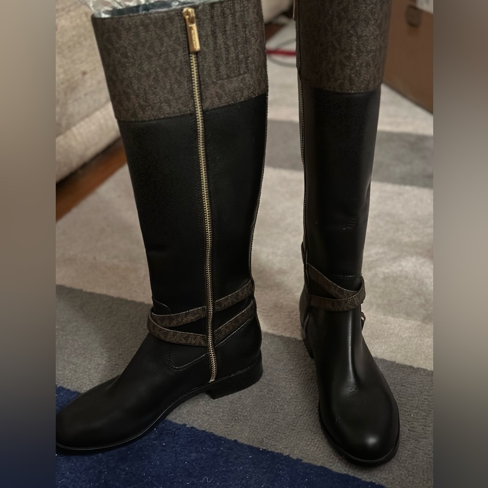 Michael Kors Preston Two-Tone Leather Boot